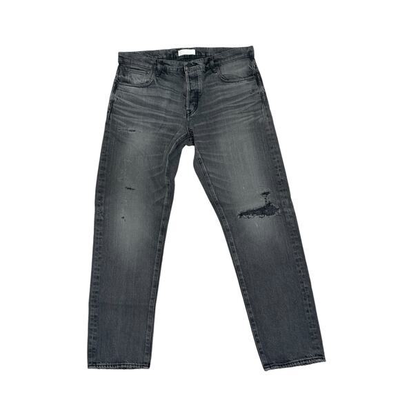 Moussy‎ Mens Jeans Size 34 Distressed Gray Jeans Button Fly Made in Japan - Picture 1 of 7